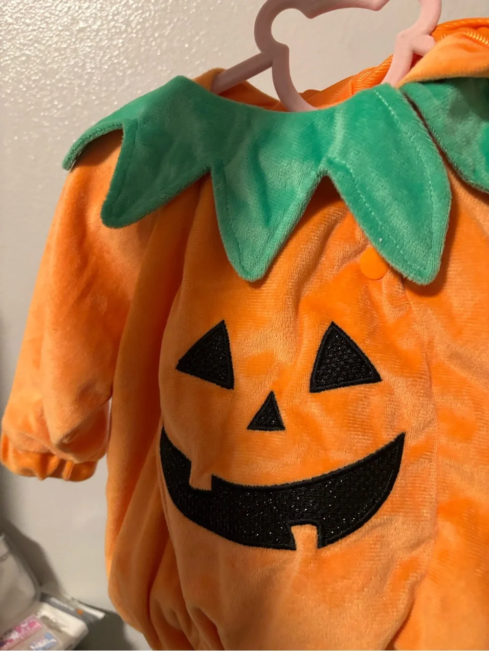 Target Orange Pumpkin Plush Costume with Green Leaf Collar - Picture 2 of 3